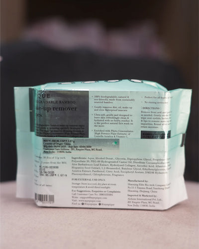 EPIQUE - BIODEGRADABLE BAMBOO MAKE-UP REMOVER WIPES