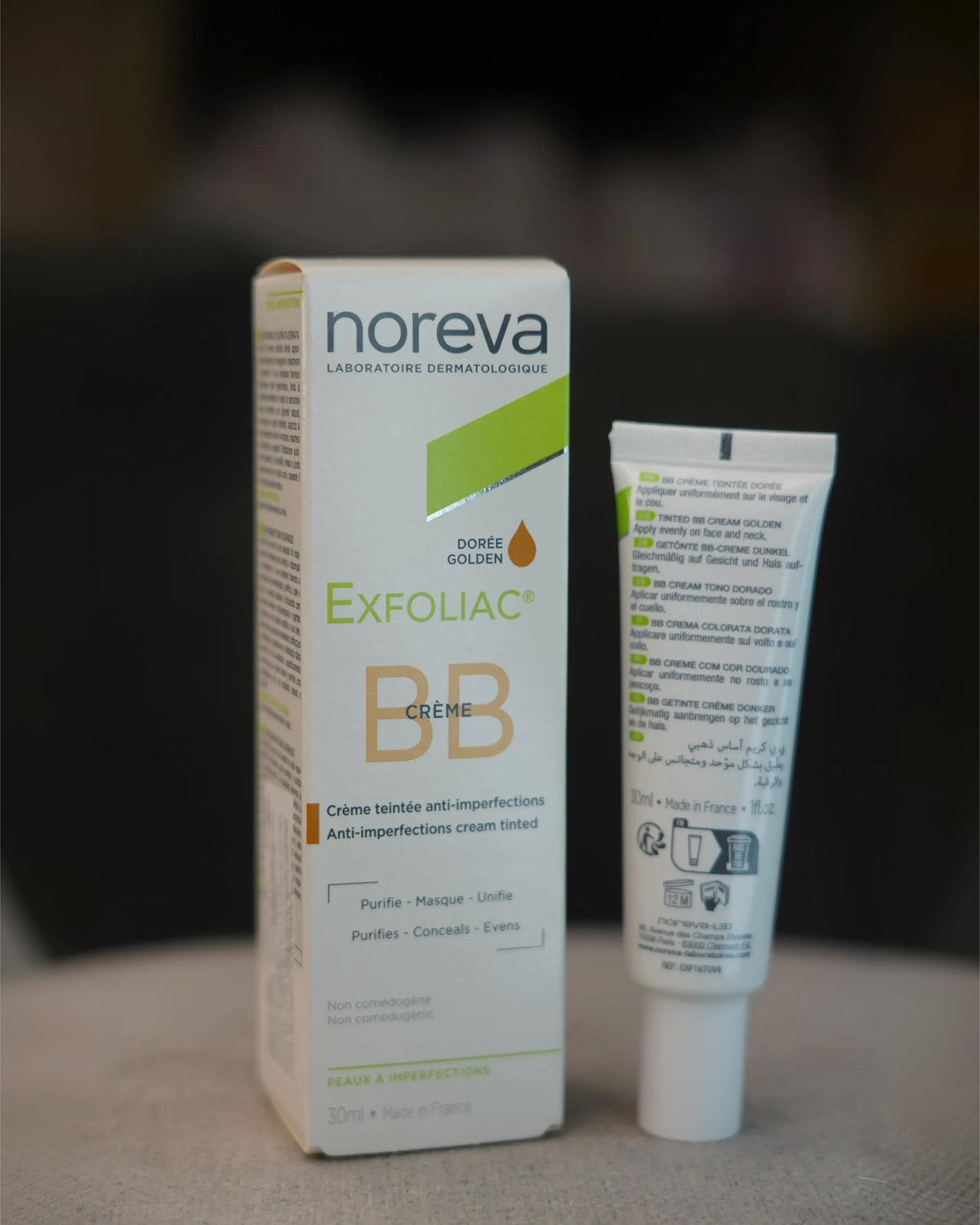 NOREVA EXFOLIAC BB CREME DOREE GOLDEN 30ML